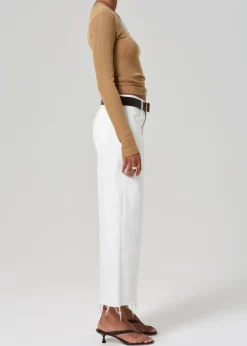 Lyra Wide Leg Crop Jeans in Soft White