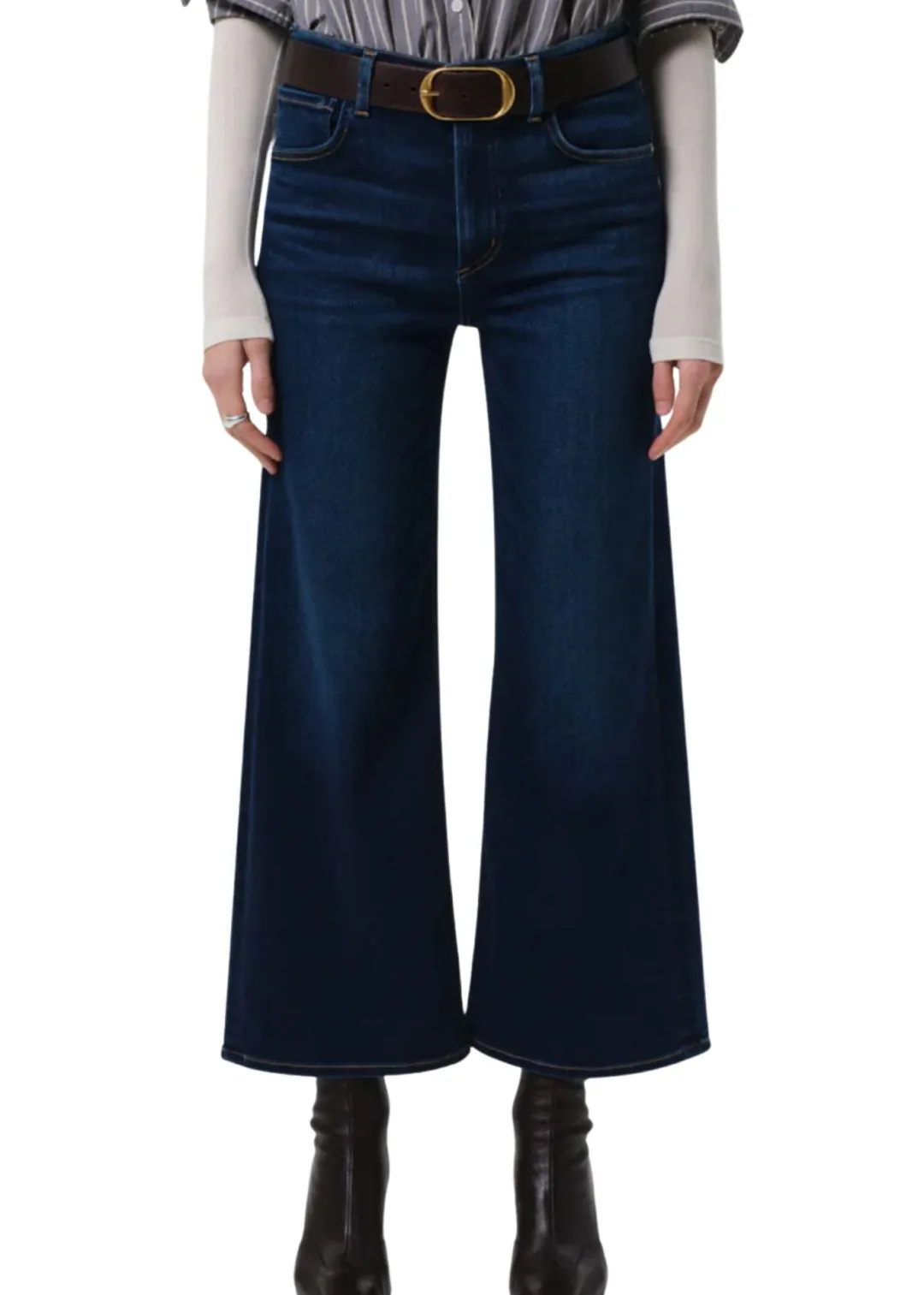 Lyra Wide Leg Crop Jeans in Dakota