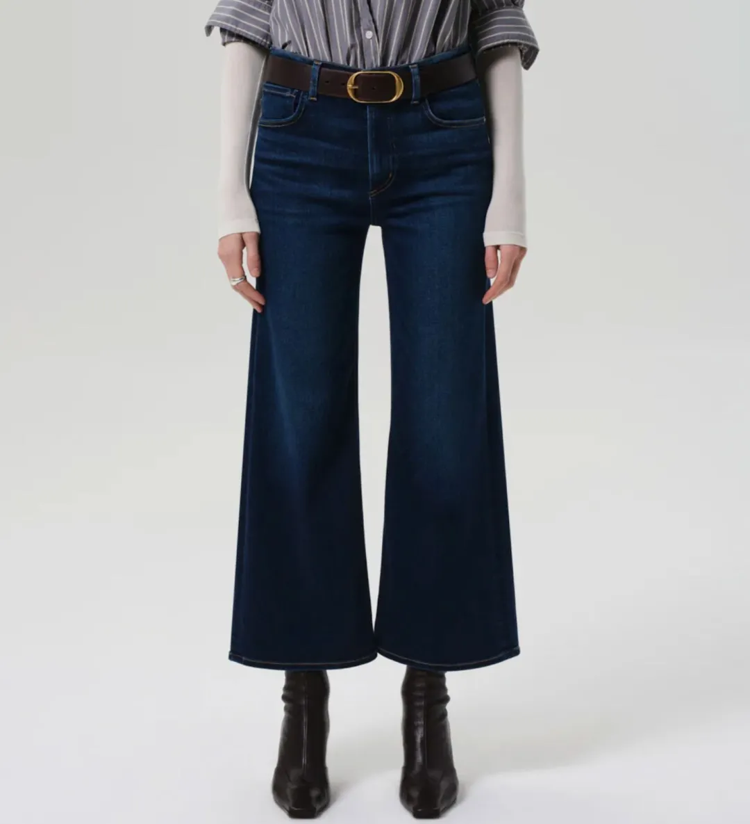 Lyra Wide Leg Crop Jeans in Dakota