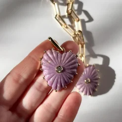 Malene Purple Mica Clip Necklace