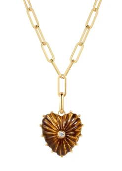 Malene Tigers Eye Heart Necklace