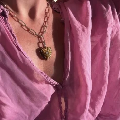 Malene Tigers Eye Heart Necklace