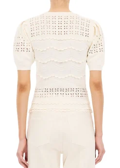 Marcelena Eyelet Knit Top