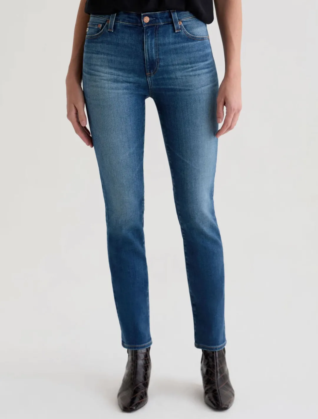 Mari Mid Rise Slim Straight Jeans