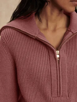 Maura Half Zip Rib Knit