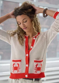 Mesh Cardigan With Crab Pocket