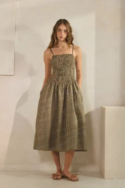 Morgan Smocked Midi Dress