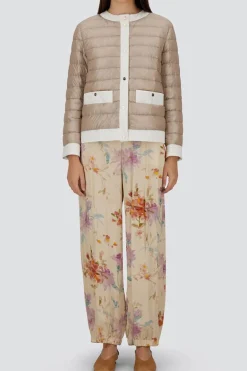 Nylon Short Collarless Jacket