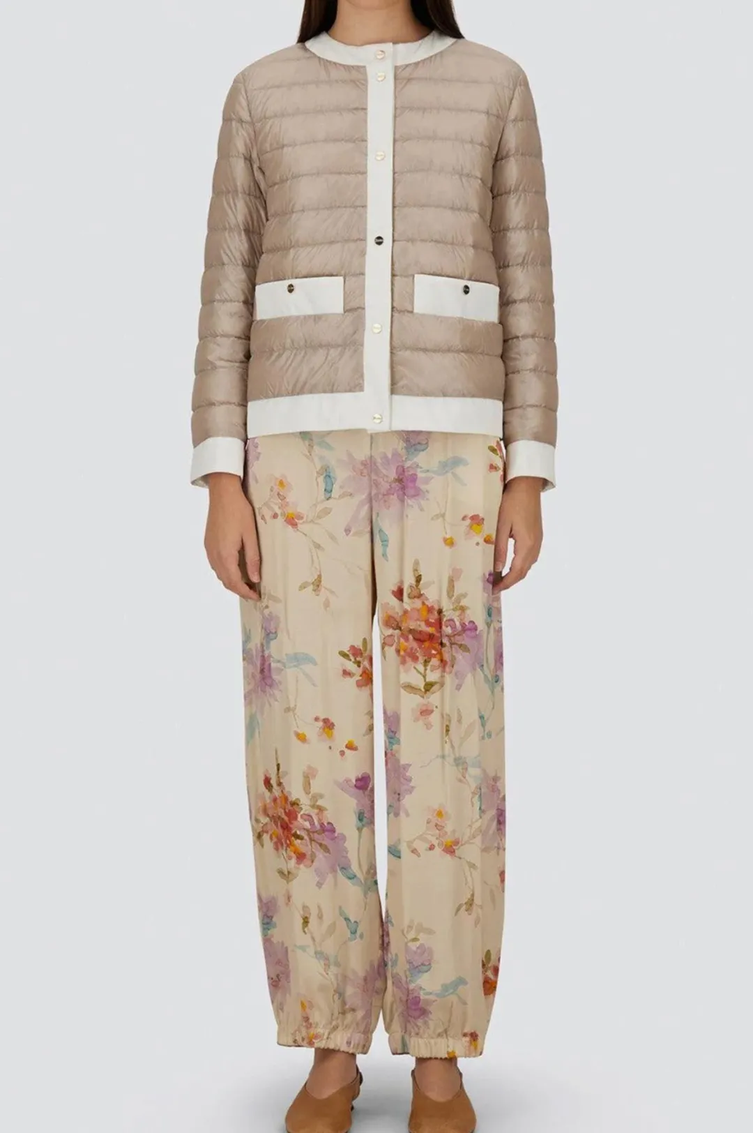 Nylon Short Collarless Jacket