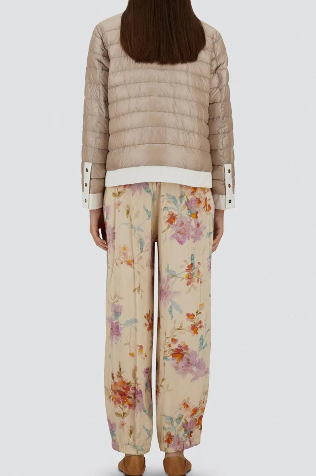 Nylon Short Collarless Jacket