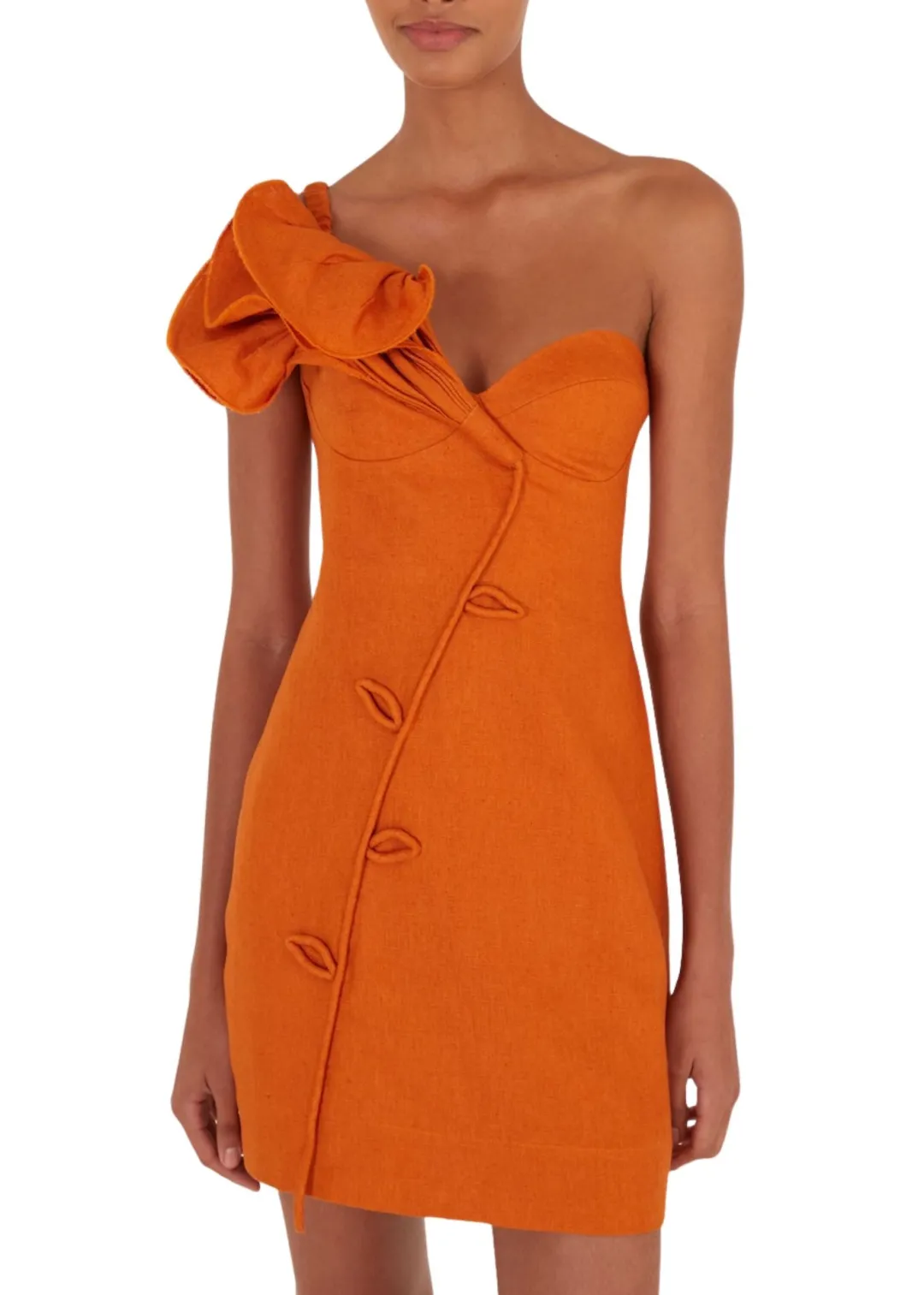 Orange Flower Mini Dress