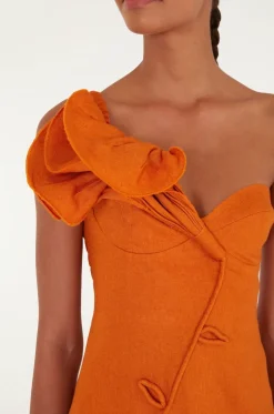 Orange Flower Mini Dress