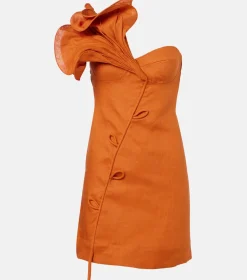 Orange Flower Mini Dress