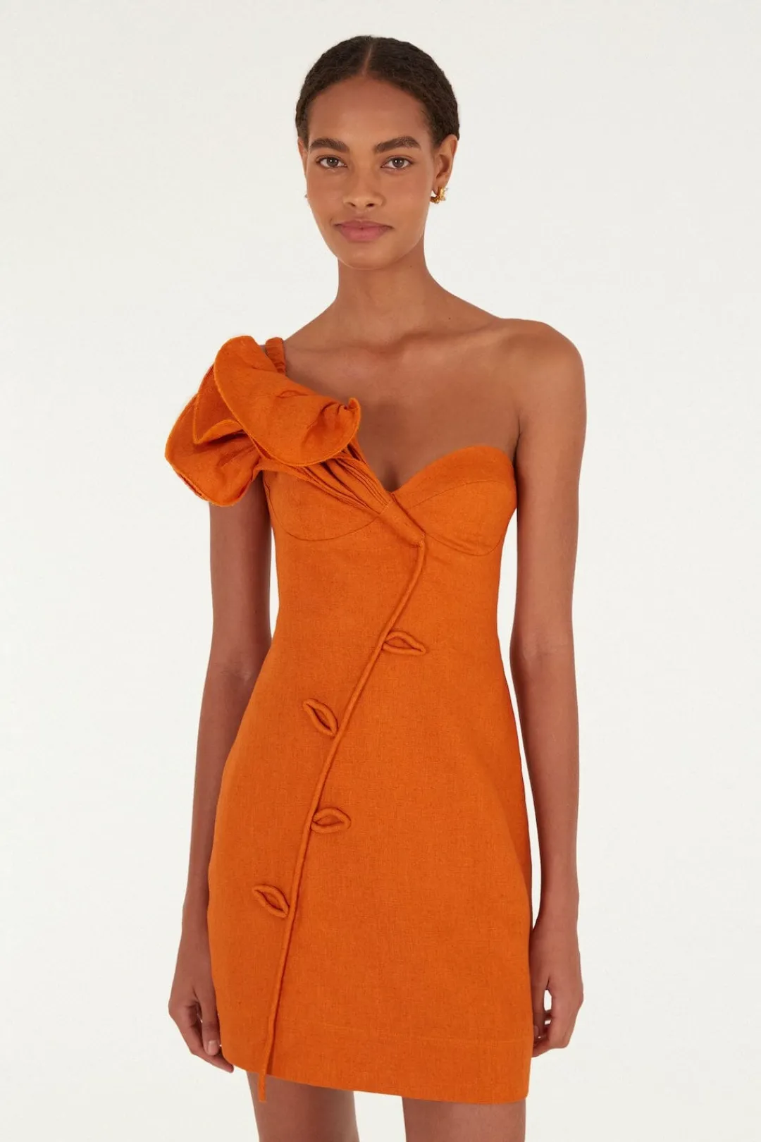 Orange Flower Mini Dress