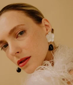 Paper White Earrings