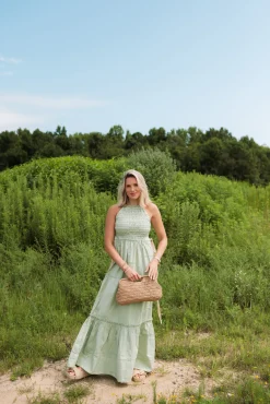 Patchwork Maxi Smock Slip Dres