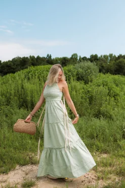 Patchwork Maxi Smock Slip Dres