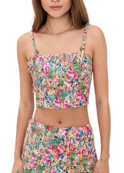 Peasant Floral Butterflies Top