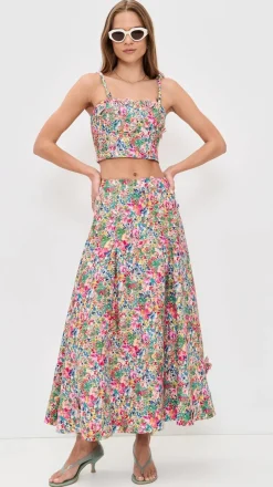 Peasant Floral Butterflies Top