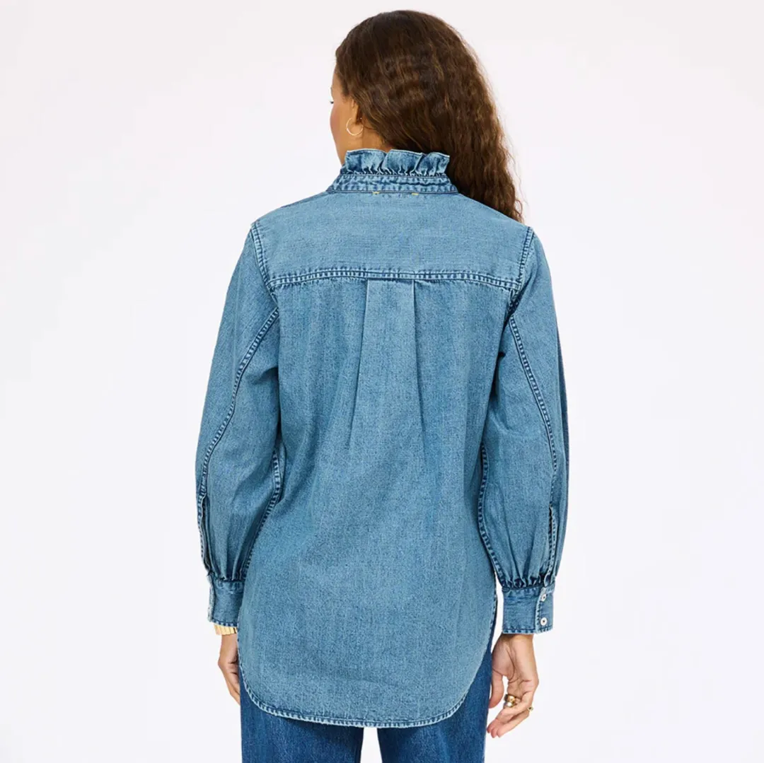 Puff Sleeve Denim Shirt