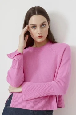 Raglan Crew With Side Slits