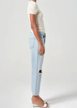 90's Crop Mid Rise Loose Straight Jeans