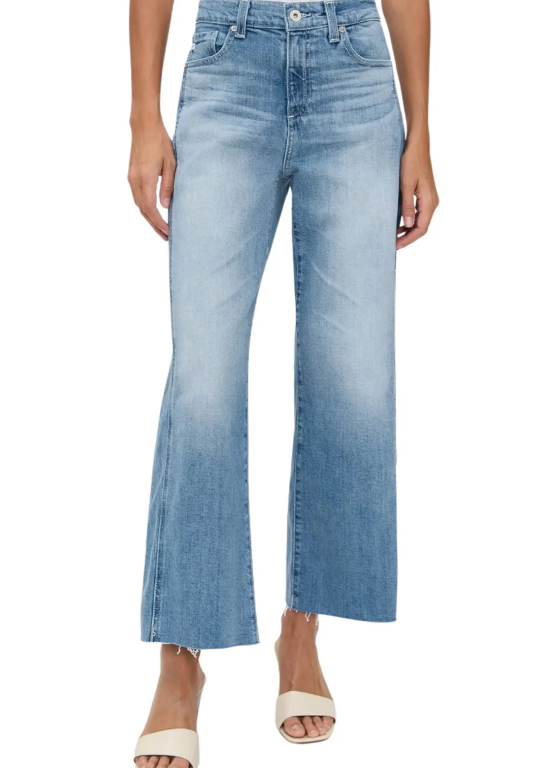 Saige Wide Leg Crop Jeans With Panel