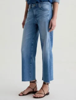Saige Wide Leg Crop Jeans With Panel