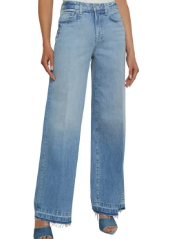 Scottie High Rise Wide Leg Raw Hem Jeans
