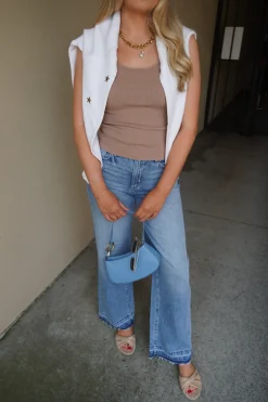 Scottie High Rise Wide Leg Raw Hem Jeans