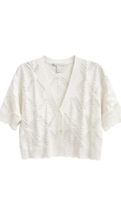 Short Sleeve Dolman Stitchery Cardigan