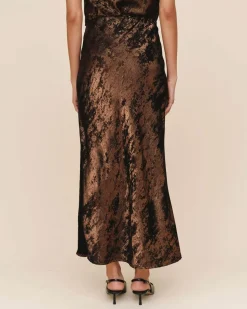 Side Slit Bias Maxi Skirt