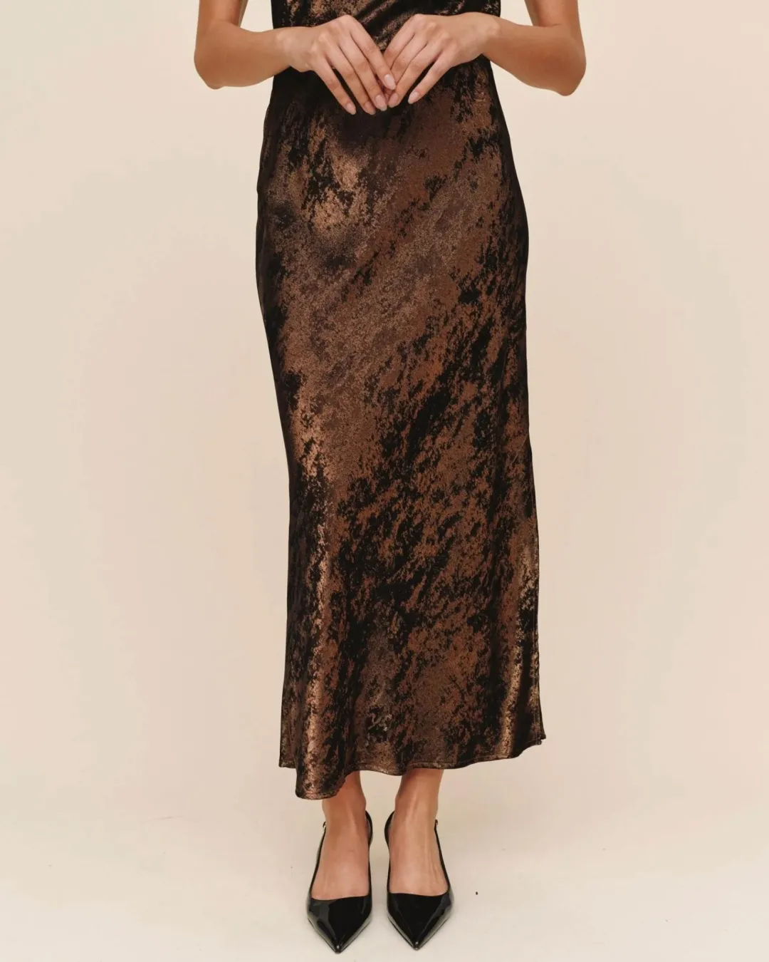 Side Slit Bias Maxi Skirt