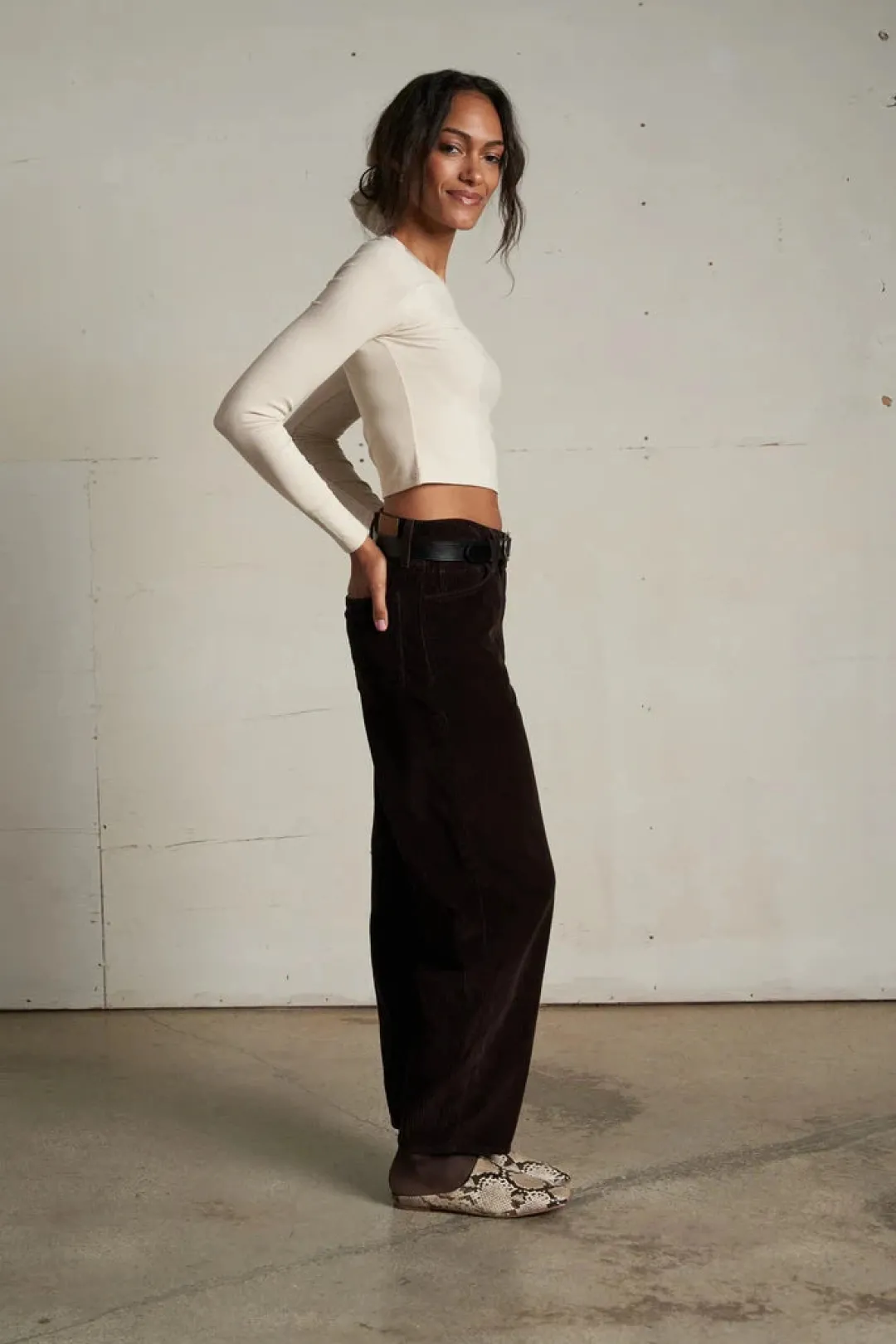 Sienna Luxe Rib Cropped Long Sleeve Tee