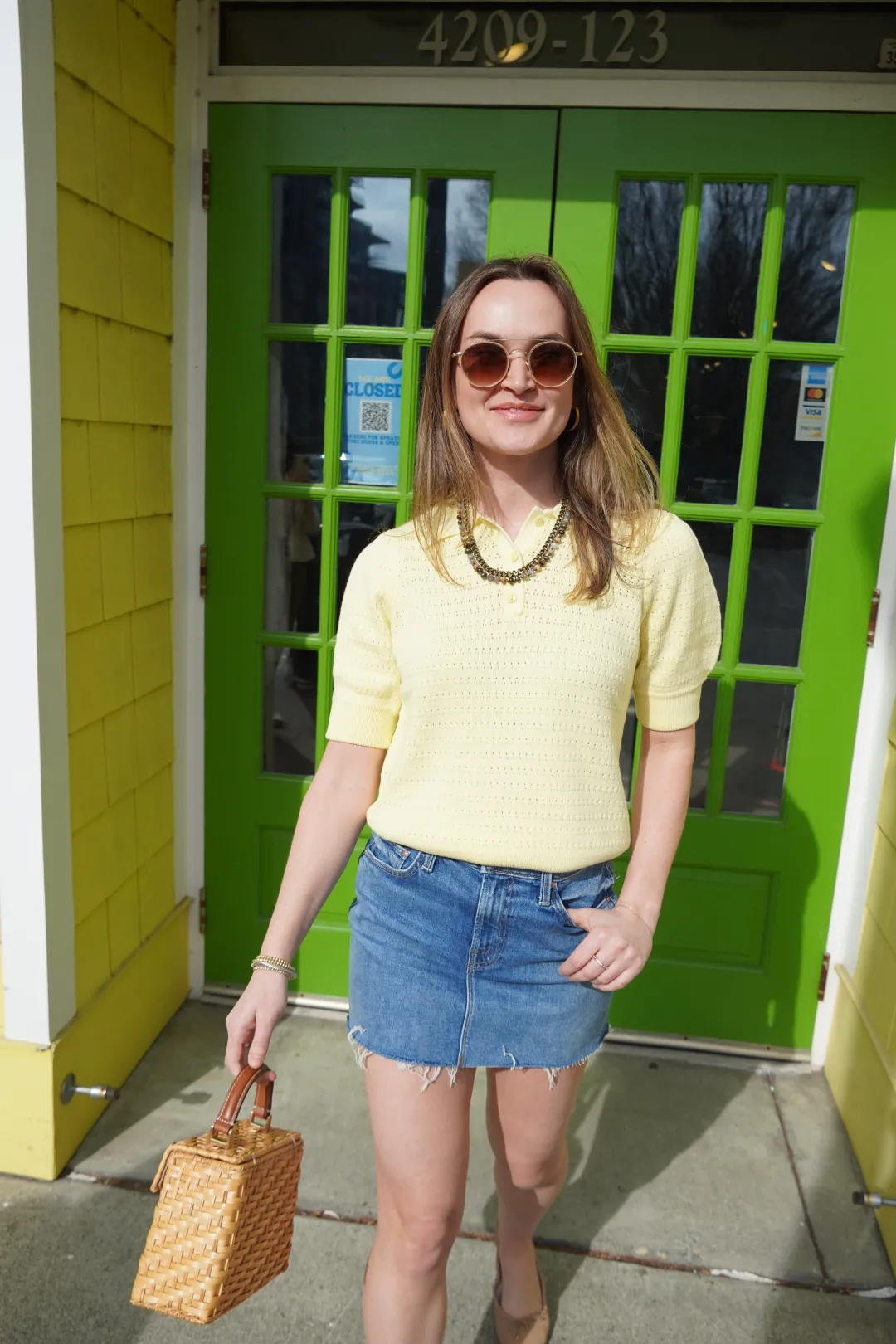 Solid Pointelle Puff Sleeve Polo