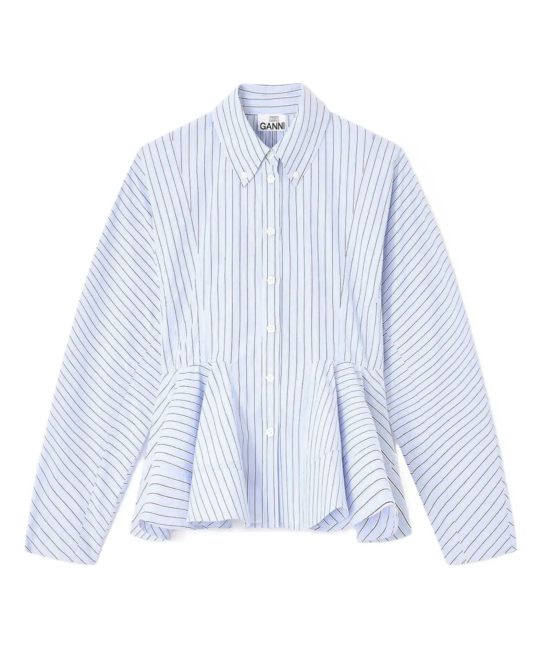 Stripe Cotton Peplum Shirt