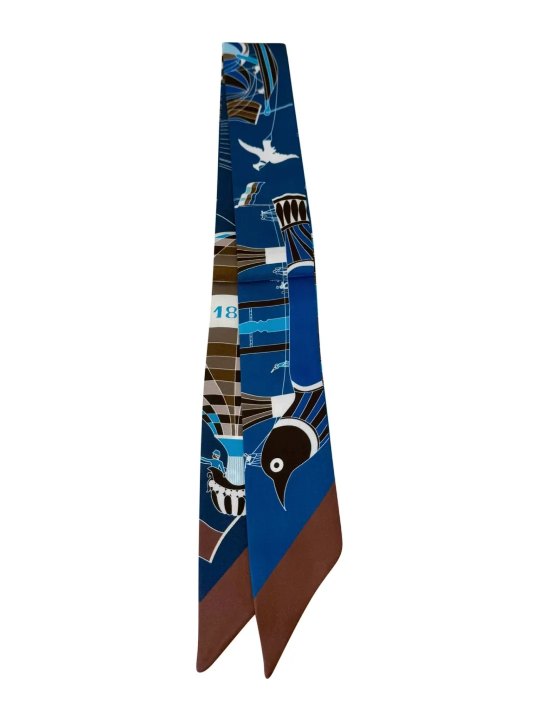 Twilly Scarf Blue/Brown