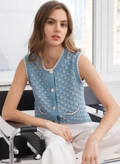 Two Tone Texture Stitch Vest